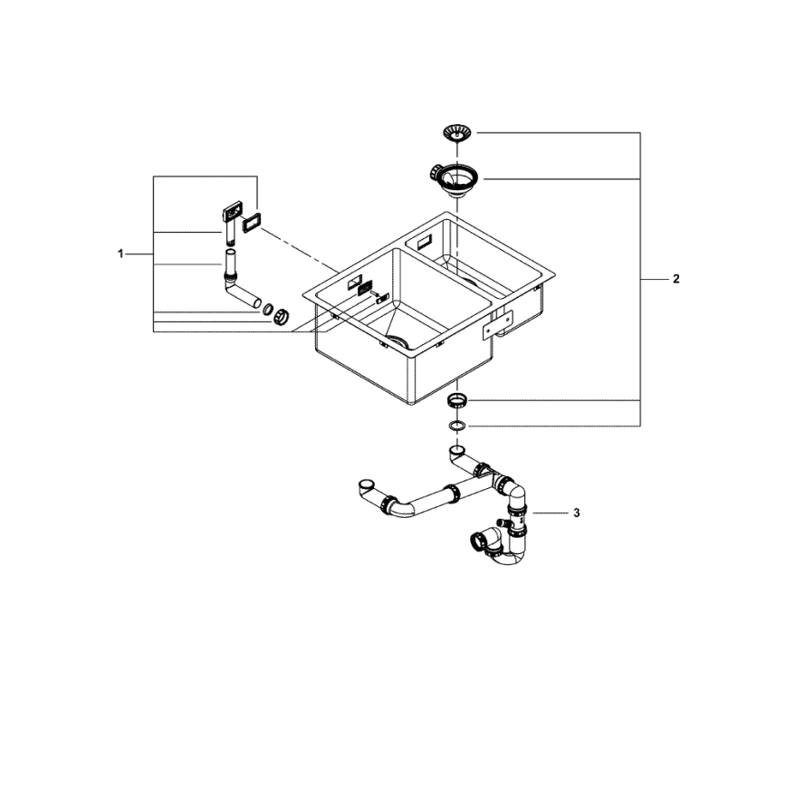 GROHE 31577SD1 - K700U Kitchen Sink 595 × 450 mm Stainless Steel
