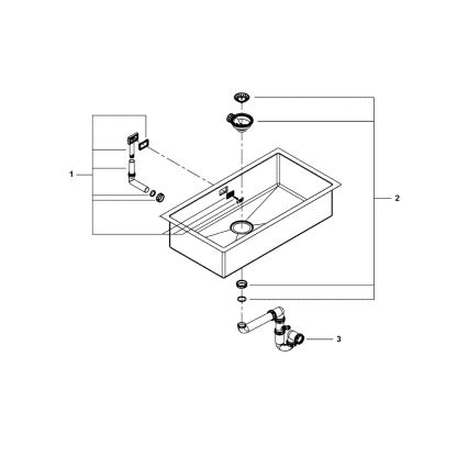 GROHE 31580SD1 - K700 Kitchen Sink 864 × 464 mm stainless steel