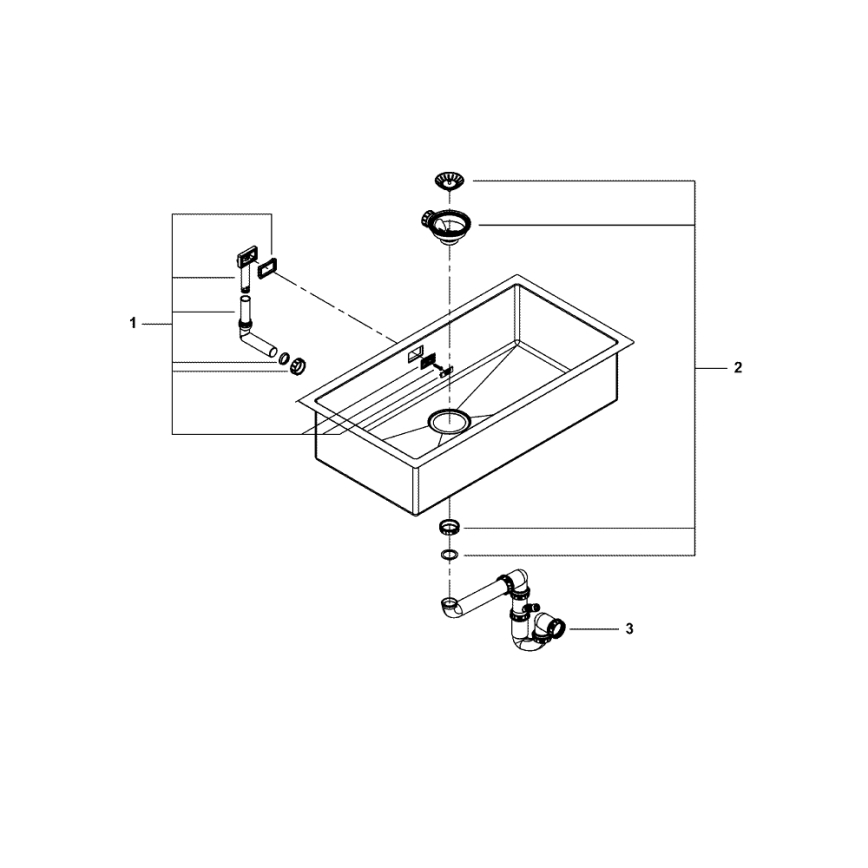 GROHE 31580SD1 - K700 Kitchen Sink 864 × 464 mm stainless steel