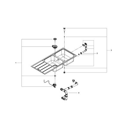 GROHE 31588SD1 - K500 Stainless Steel Sink, 1160 × 500 mm