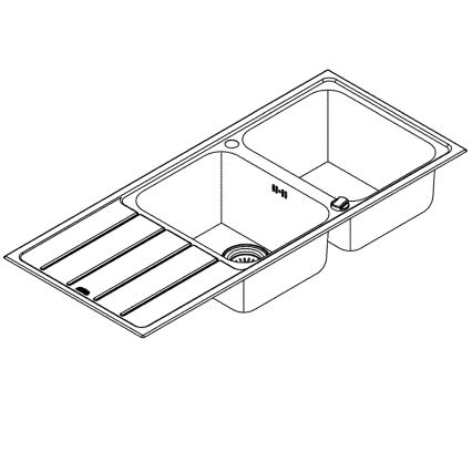 GROHE 31588SD1 - K500 Stainless Steel Sink, 1160 × 500 mm