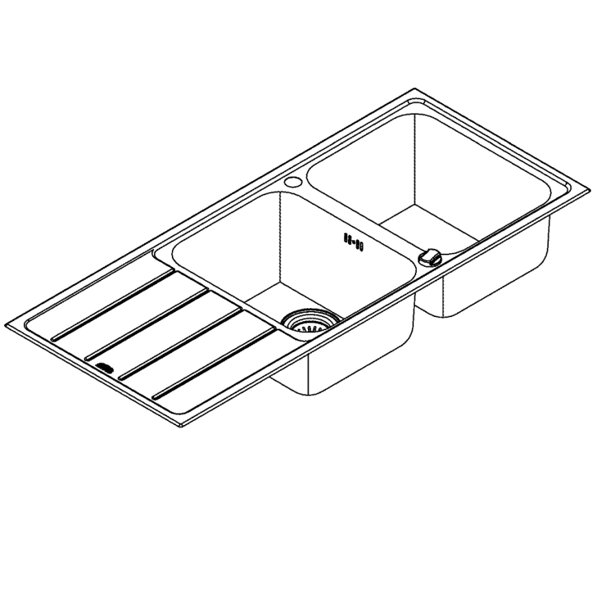GROHE 31588SD1 - K500 Stainless Steel Sink, 1160 × 500 mm