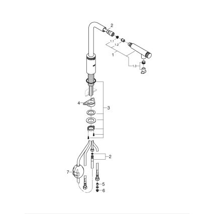 GROHE 31613DC0 - A SmartControl Kitchen Sink Faucet, Stainless Steel