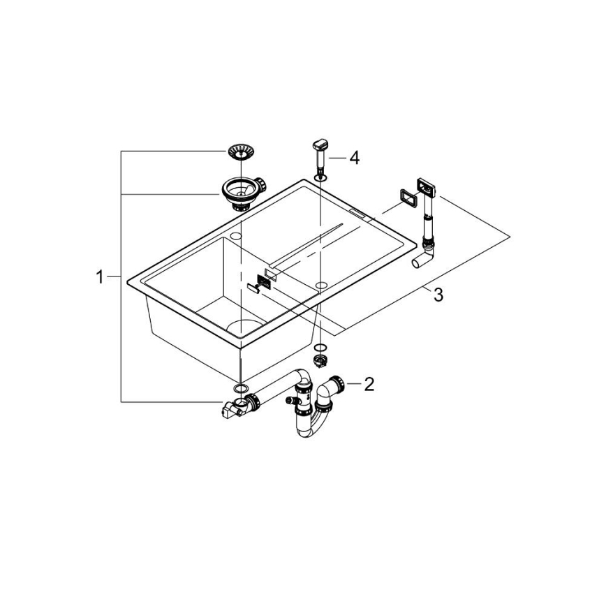 GROHE 31639AP0 - K400 Sink 780 × 500 mm Stone/Black