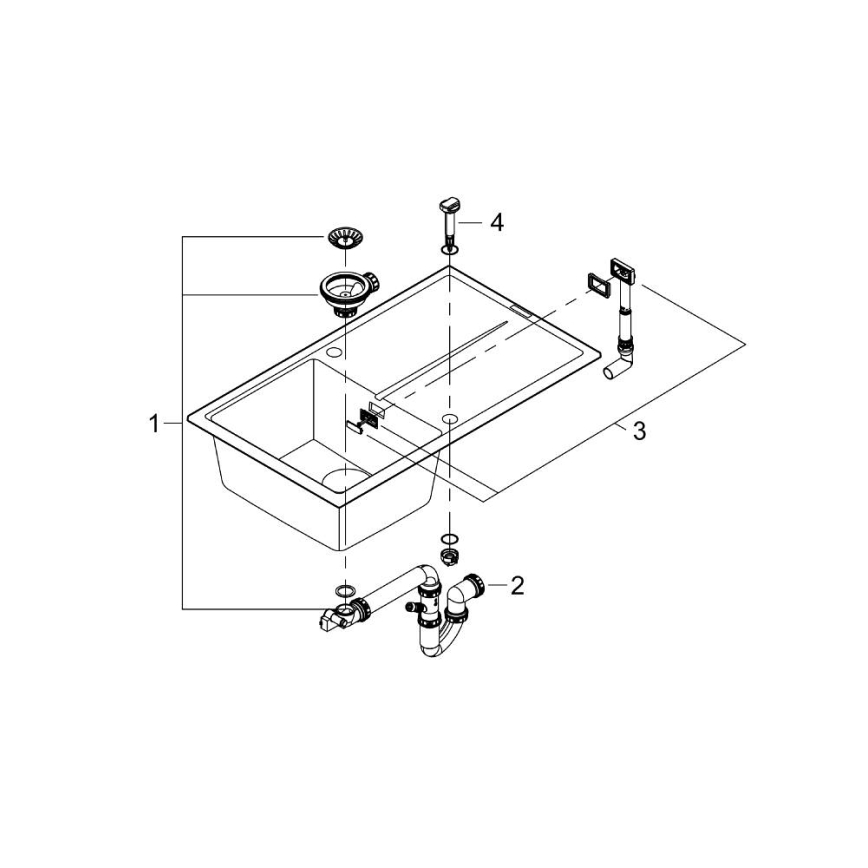 GROHE 31640AP0 - K400 Composite Sink, 860 × 500 mm, Black