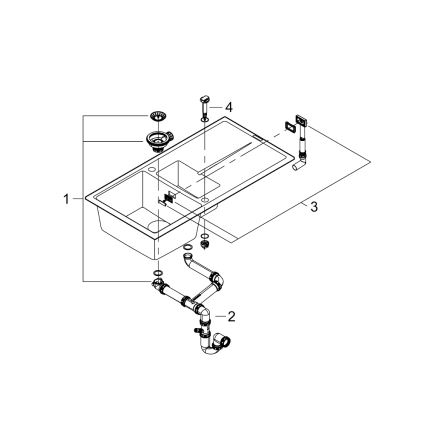GROHE 31642AP0 - K400 Sink 1000 × 500 mm, Granite/Black