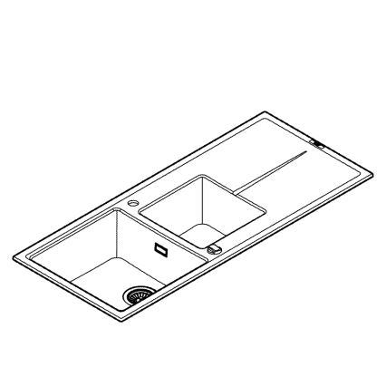 GROHE 31643AP0 - K400 Composite Sink, 1160 × 500 mm, Black