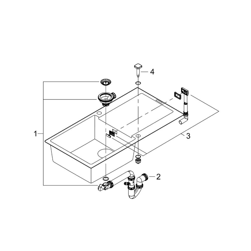 GROHE 31645AP0 - K500 Composite Sink 1000 × 500 mm, Black