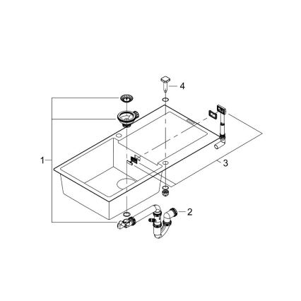 GROHE 31645AP0 - K500 Sink 1000 × 500 mm Stone/Black
