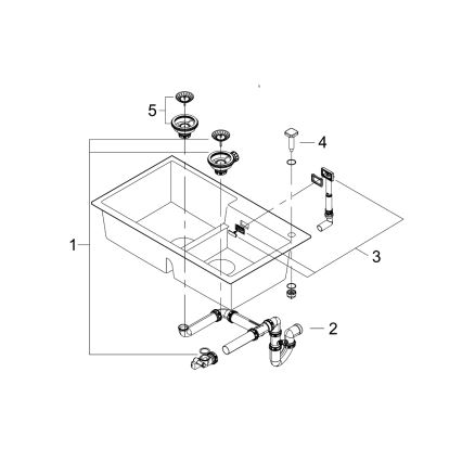 GROHE 31649AP0 - K500 Composite Sink 860 × 500 mm, Black