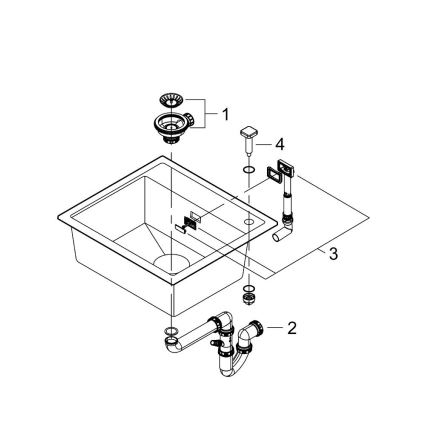 GROHE 31651AP0 - K700 Composite Sink 560 × 510 mm Black