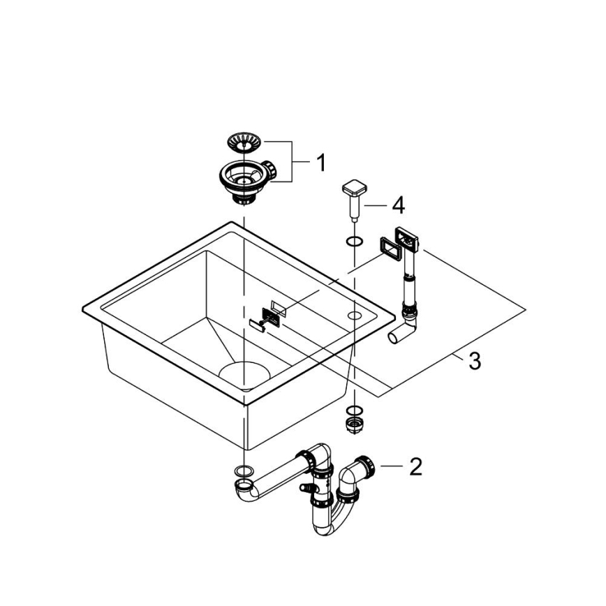 GROHE 31651AP0 - K700 Composite Sink 560 × 510 mm Black