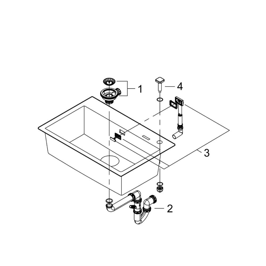 GROHE 31652AP0 - K700 Composite Sink 780 × 510 mm Black