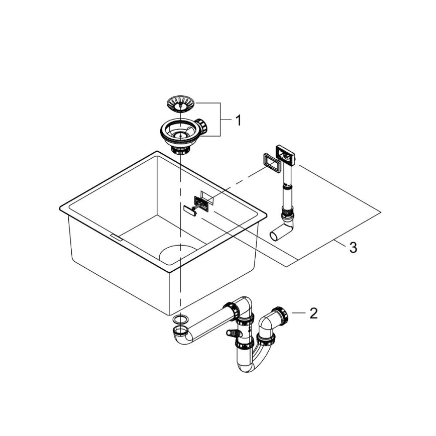 GROHE 31653AP0 - K700U composite sink 457 × 406 mm, black