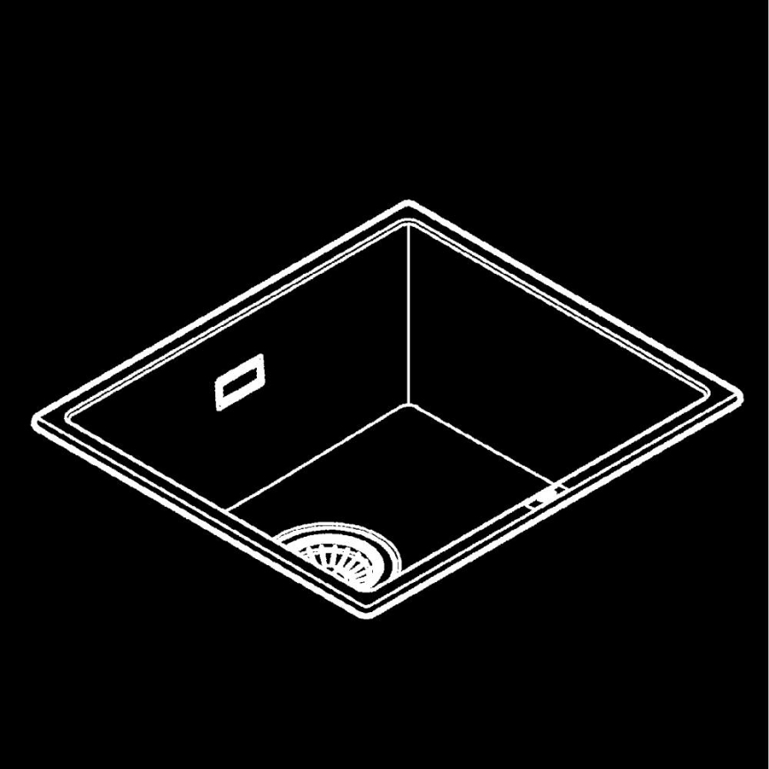 GROHE 31653AP0 - K700U composite sink 457 × 406 mm, black