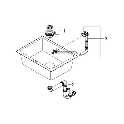 GROHE 31655AP0 - K700U Composite Sink, 610 × 460 mm, Black