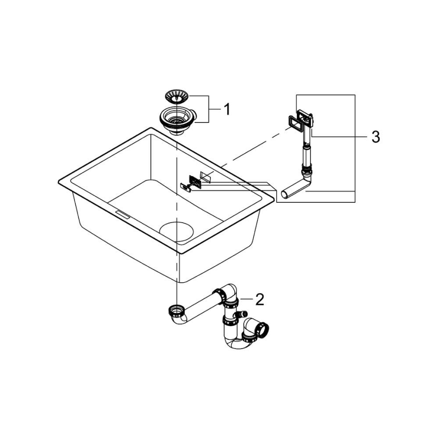 GROHE 31655AP0 - Sink K700U 610 × 460 mm Black Stone/Black