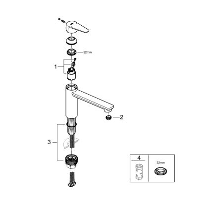 GROHE 31693000 - BAUEDGE 193 mm Kitchen Faucet Polished Chrome