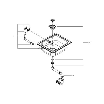 GROHE 31719SD0 - K200 Kitchen Sink 533 × 457 mm, Stainless Steel