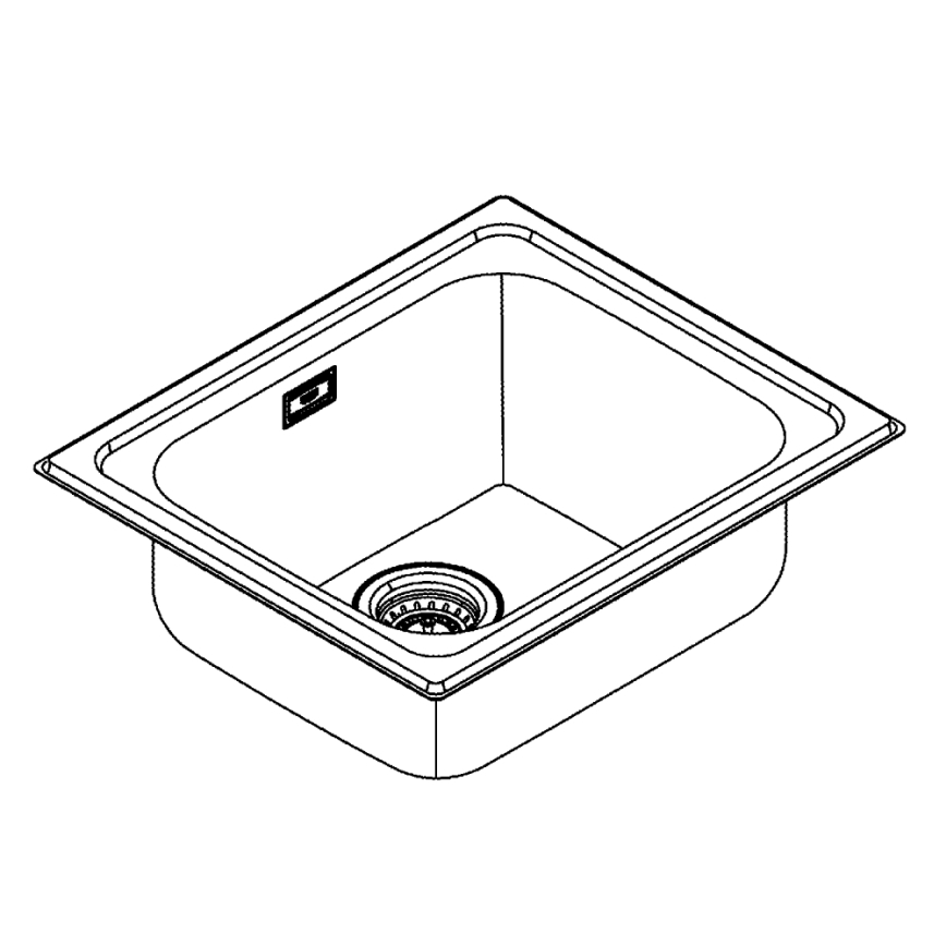 GROHE 31719SD0 - K200 Kitchen Sink 533 × 457 mm, Stainless Steel
