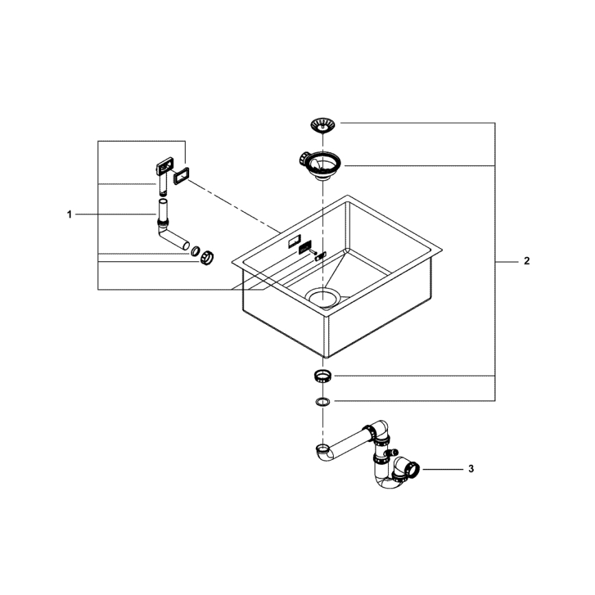 GROHE 31726SD0 - K700 kitchen sink 550 × 450 mm stainless steel