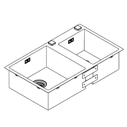 GROHE 31855SD0 - K700 Kitchen Sink 860 × 500 mm Stainless Steel