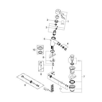 GROHE 32208001 - CONCETTO DN 15 Bidet mixer, Polished Chrome