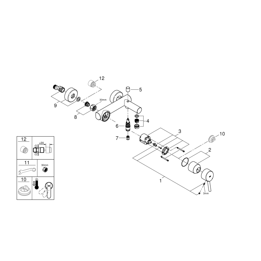 GROHE 32211001 - CONCETTO DN 15 Bath Mixer, Polished Chrome