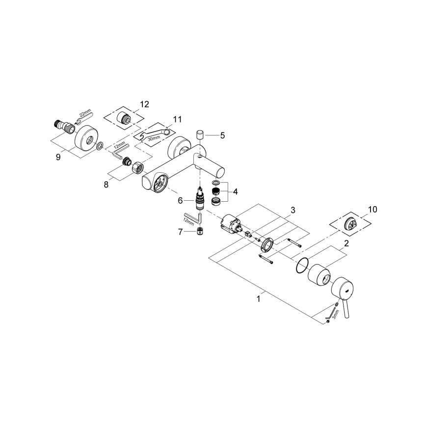 GROHE 32211001 - CONCETTO DN 15 Bath Mixer, Polished Chrome