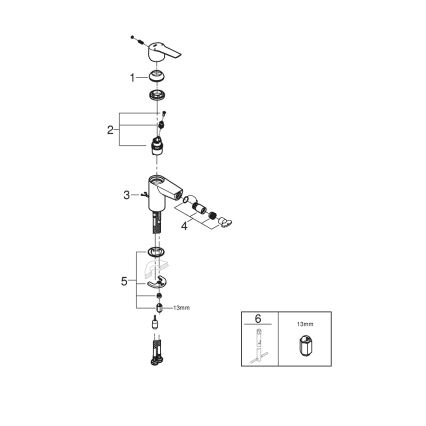 GROHE 32281002 - START S Bidet Mixer, Polished Chrome Finish