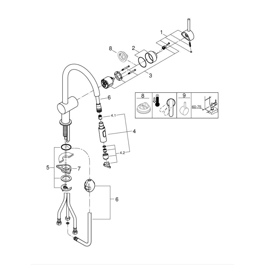 GROHE 32321GN2 - EUROCUBE kitchen faucet, gold