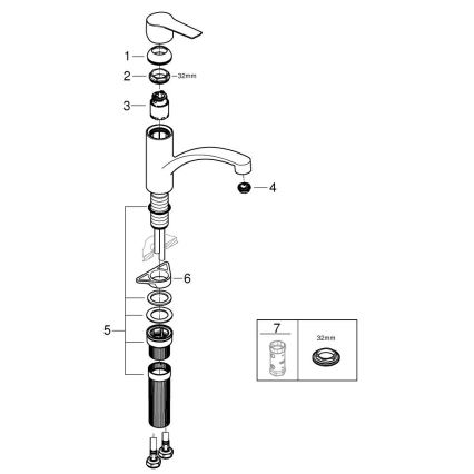 GROHE 324412432 - START 184 mm Kitchen Faucet, Black