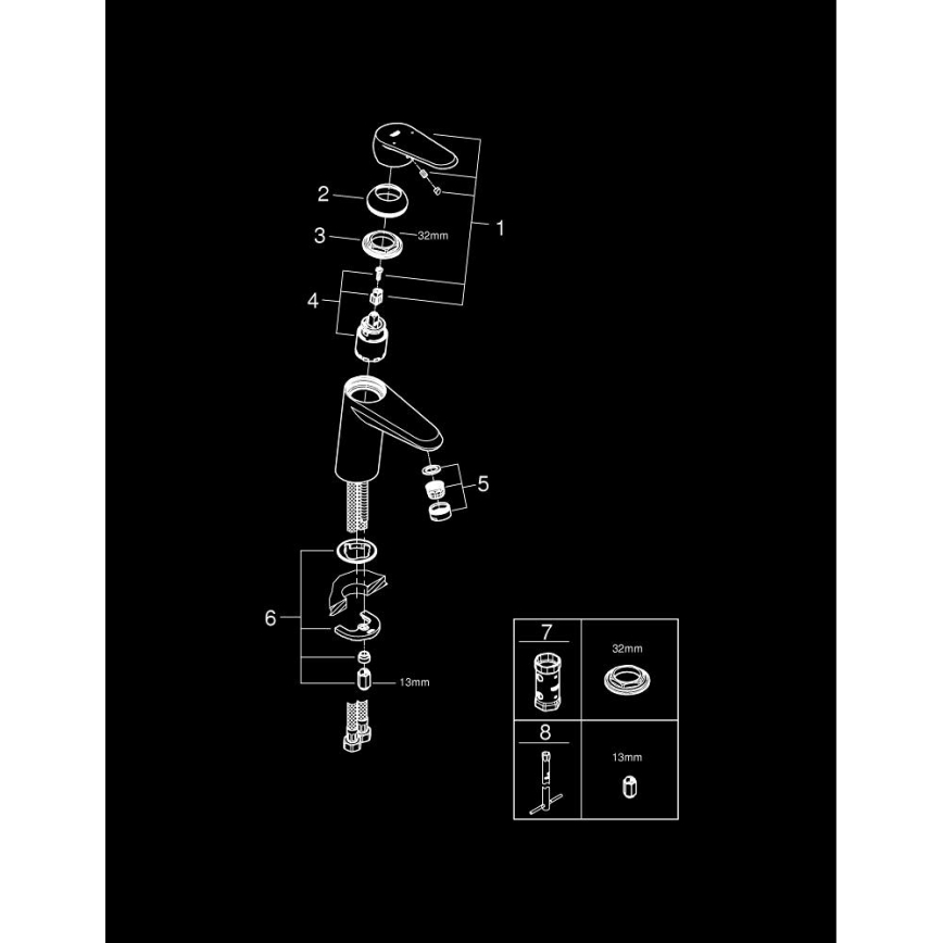 GROHE 3246920E - EURODISC COSMOPOLITAN Basin Mixer, Size S, Chrome Finish