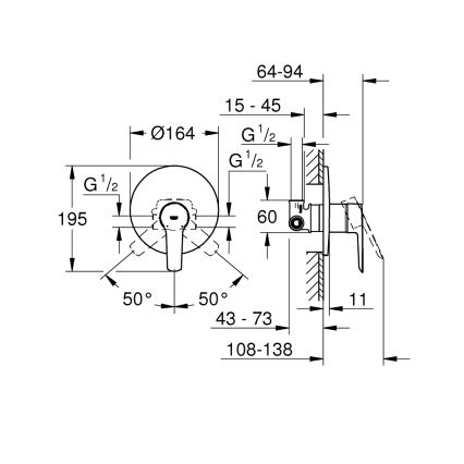 GROHE 32590002 - START Shower Mixer, Polished Chrome