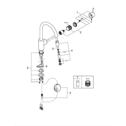 GROHE 32663003 - CONCETTO 360 mm sink mixer, polished chrome