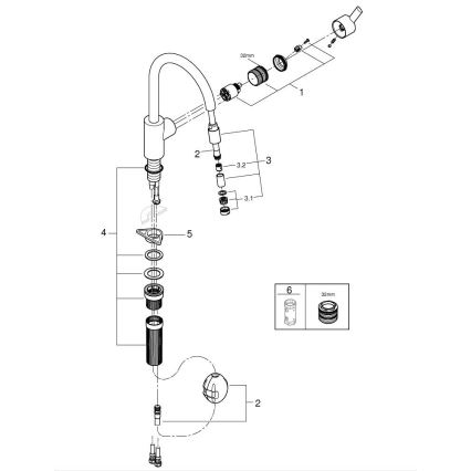 GROHE 32671002 - FEEL kitchen faucet, polished chrome