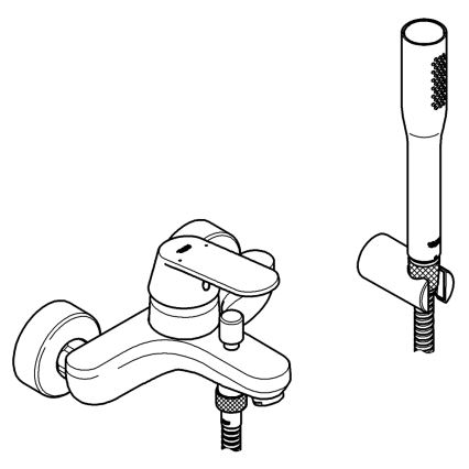 GROHE 32832000 - EUROSMART COSMOPOLITAN Bath Mixer, Polished Chrome