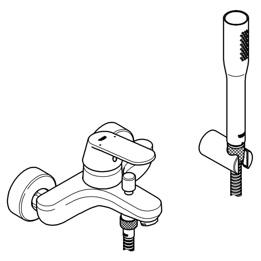 GROHE 32832000 - EUROSMART COSMOPOLITAN Bath Mixer, Polished Chrome