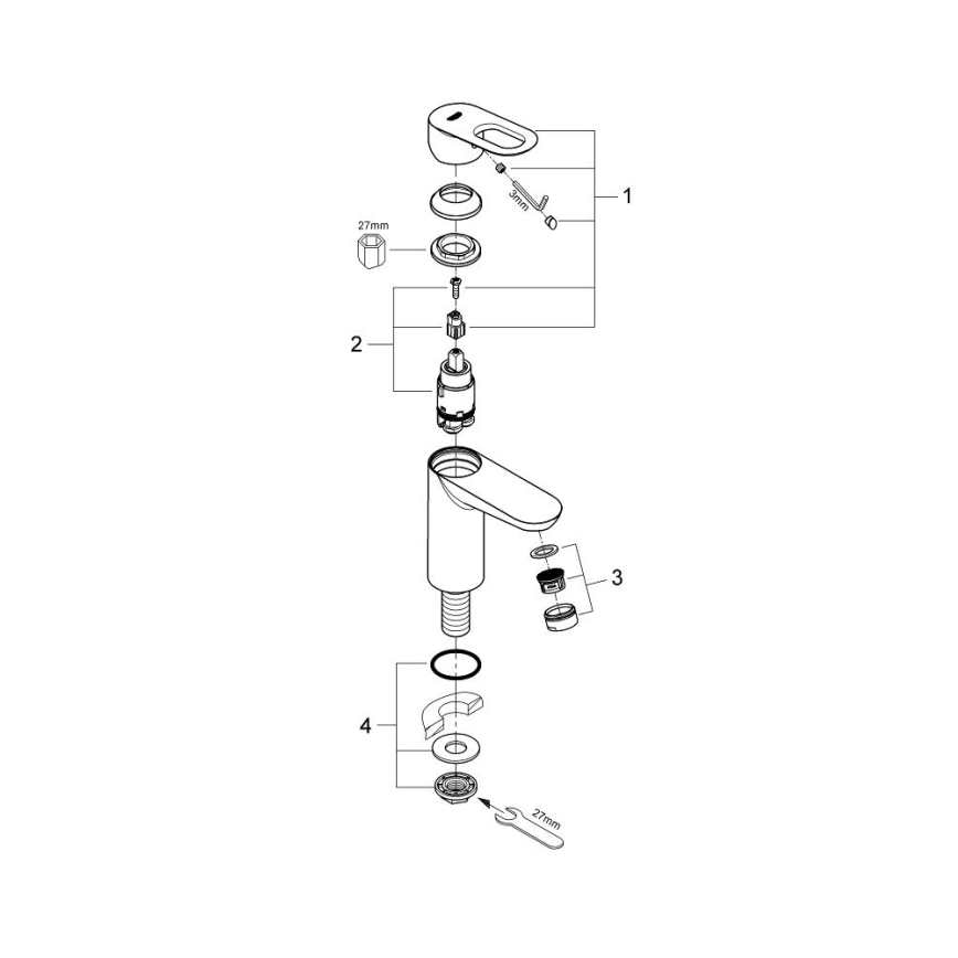 GROHE 32857000 - BAULOOP DN 15 Deck-mounted Valve, Polished Chrome
