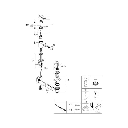 GROHE 32885000 - GET Bidet Mixer DN 15, Polished Chrome