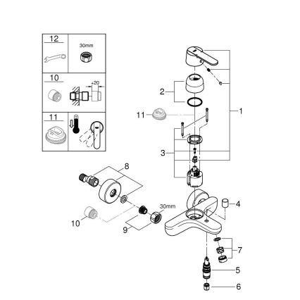 GROHE 32887000 - GET Bath Mixer DN 15 Polished Chrome