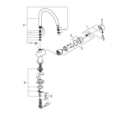 GROHE 32917000 - A 356 mm Sink Mixer, Polished Chrome