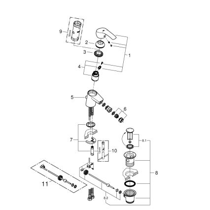 GROHE 32929002 - EUROSMART Bidet Mixer, Size S, Polished Chrome