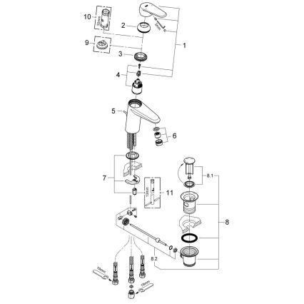 GROHE 33177002 - EURODISC COSMOPOLITAN Basin mixer DN 15, Polished chrome