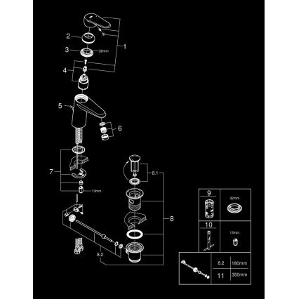 GROHE 3319020E - Eurodisc Cosmopolitan basin mixer, Size S, Chrome finish