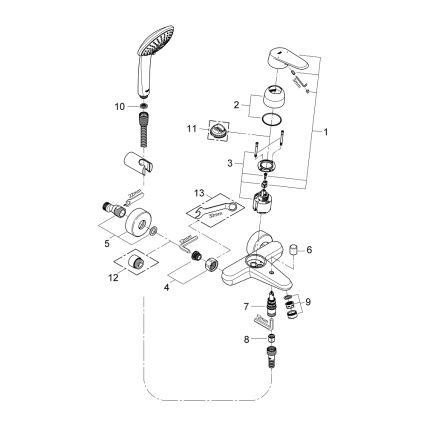 GROHE 33395002 - EURODISC COSMOPOLITAN Bath Mixer, Polished Chrome