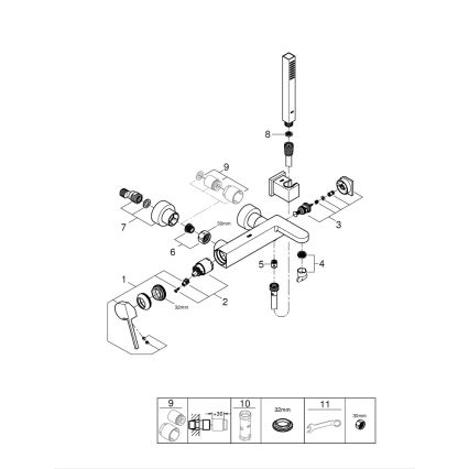 GROHE 33547003 - PLUS Bath Mixer Set, Polished Chrome