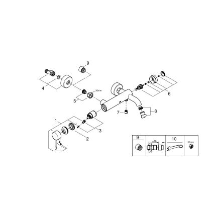GROHE 33624AL1 - ESSENCE 193 mm Bath Mixer, Graphite