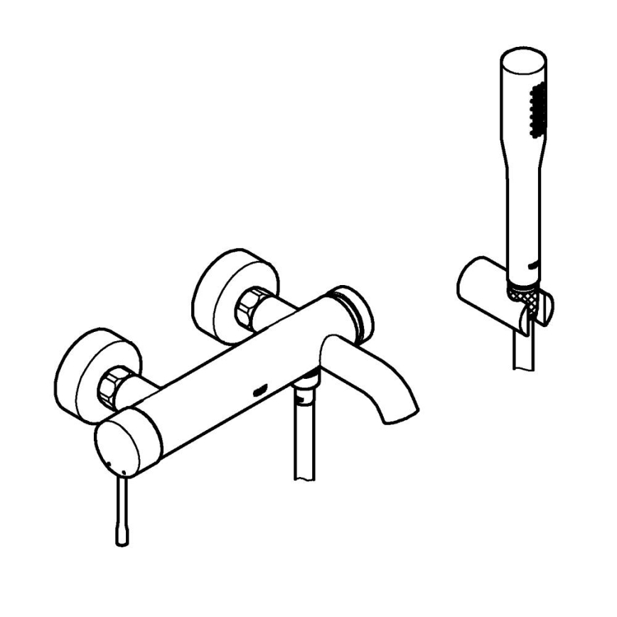 GROHE 33628001 - Bath set with ESSENCE DN 15 mixer, polished chrome