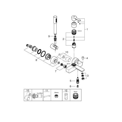 GROHE 33850001 - LINEARE Bath Mixer DN 15, Polished Chrome